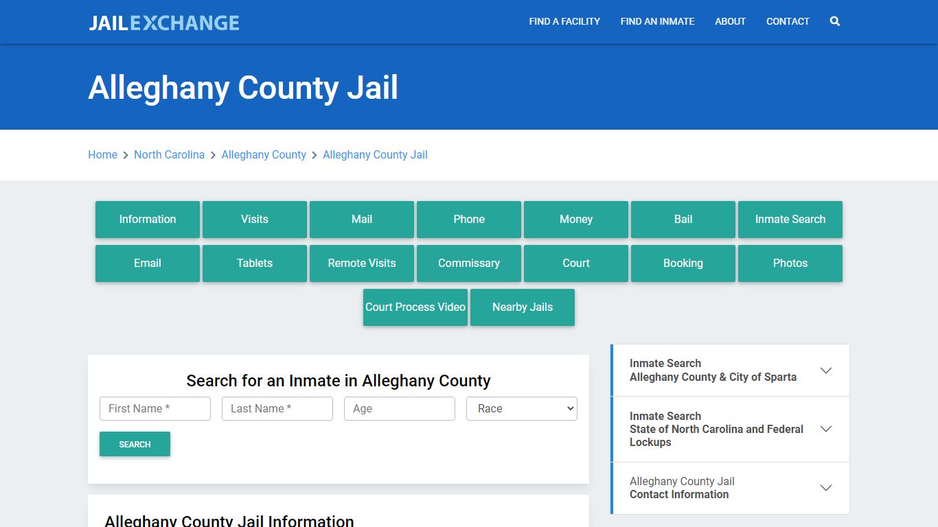 Alleghany County Jail Roster Lookup, NC, Inmate Search